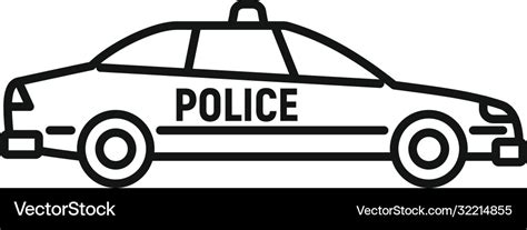 Police car icon outline style Royalty Free Vector Image