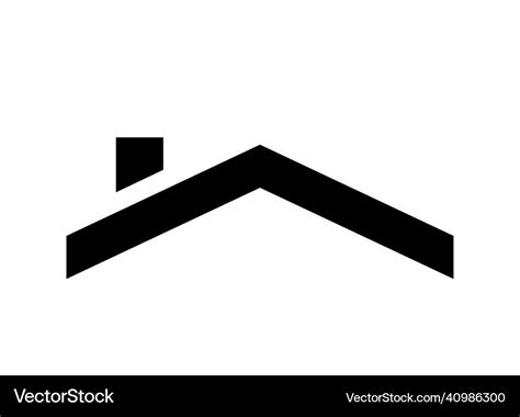 House roof icon logo silhouette flat roof Vector Image