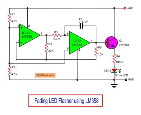 One LED flasher circuit