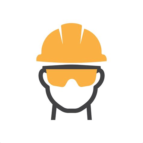 Construction worker icon. Safety man icon. Safety helmet and safety ...