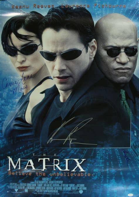 "The Matrix" 27x40 Signed Movie Poster with Keanu Reeves, Carrie-Anne ...