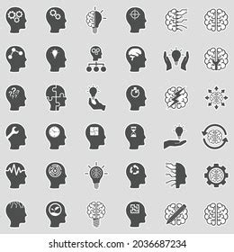 Mindset Icons Sticker Design Vector Illustration Stock Vector (Royalty ...