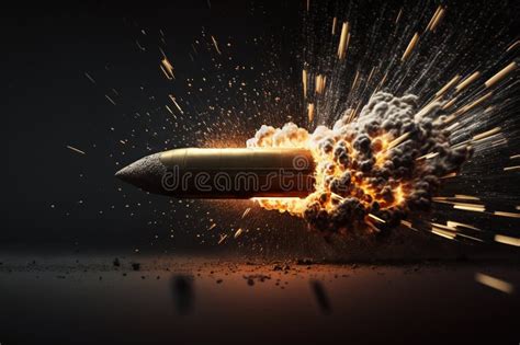 Flying Sparkling Bullet in Slow Motion Generative AI Stock Image ...