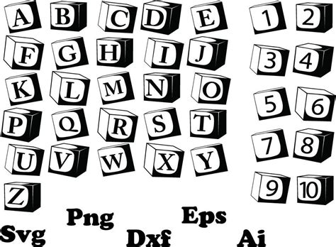 3D Building Blocks Svg Font Cubic Alphabet Svg Digital Art - Etsy