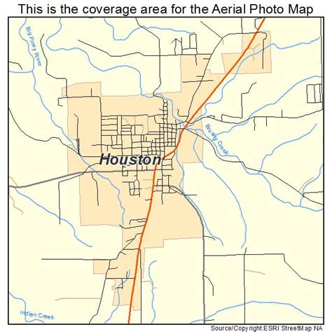 Aerial Photography Map of Houston, MO Missouri