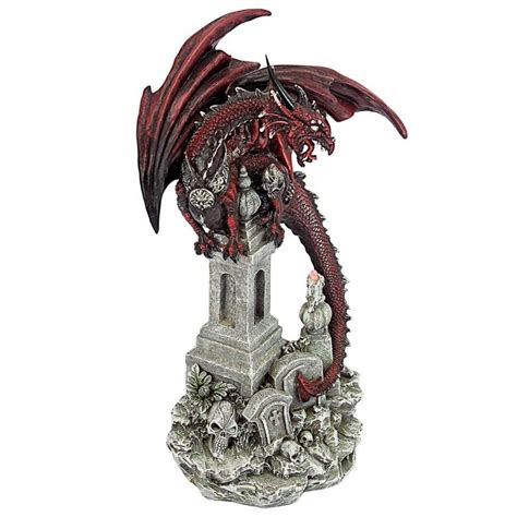 Warrior Dragon Gothic Cemetery Statue - QS93454 - Design Toscano