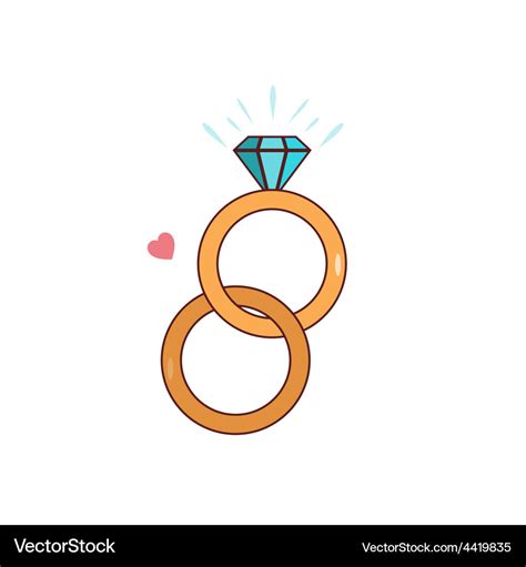 Isolated cartoon diamond wedding ring Royalty Free Vector