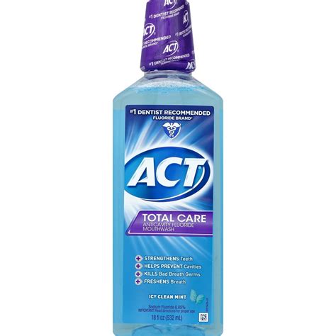 ACT Total Care Anticavity Mouthwash, Icy Clean Mint, 18 oz - Walmart.com