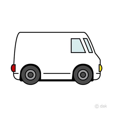 Cute White Cargo Van Clip Art Free PNG Image｜Illustoon