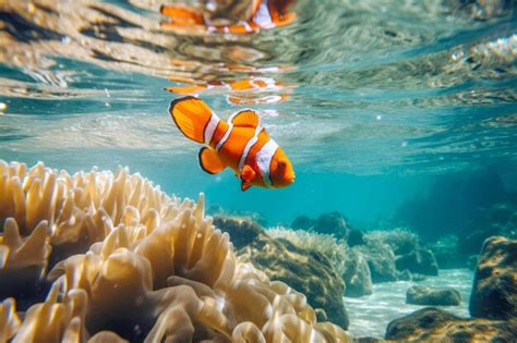 Premium AI Image | A clownfish gracefully swims amid the vibrant colors ...