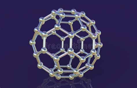 Buckyball, or Buckminsterfullerene Molecule, 3D Illustration Stock ...