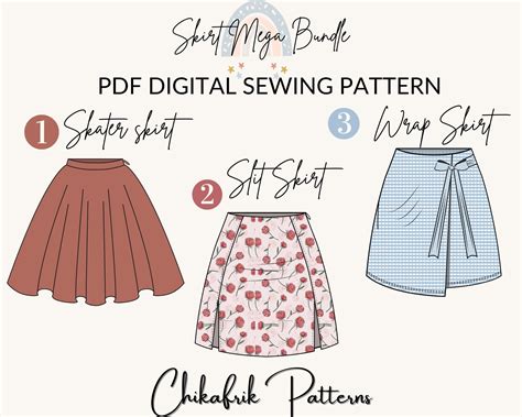 Skirt pattern |women sewing pattern sizes US 4to16|Mega bundle wrap ...