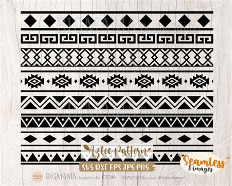 Aztec Pattern Svgborder Svgseamlesstribal Svg - Etsy