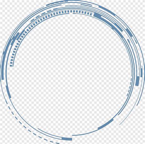 Round gray illustration, Science Fiction, Blue line circle, frame, blue ...