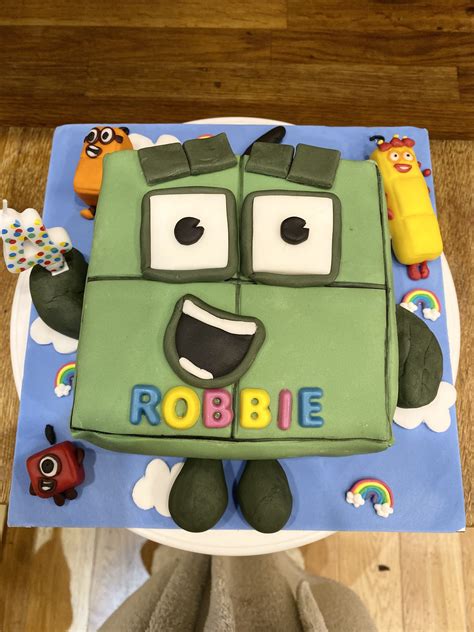 Numberblocks 4 birthday cake | 4th birthday cakes, Block birthday ...