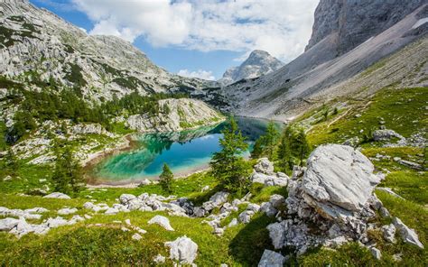 Triglav National Park The Great Lake Julian Alps Slovenia Landscape ...