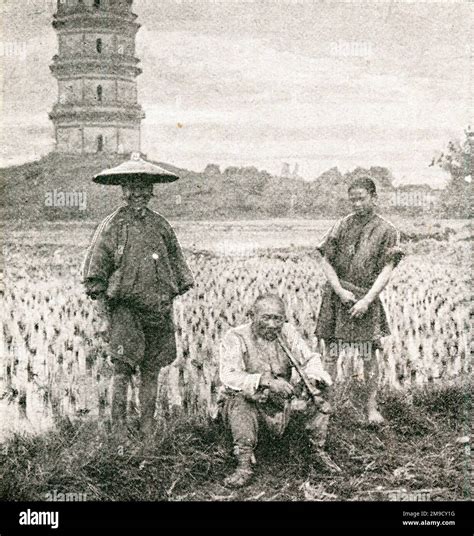 China - Old Rice Farmers Stock Photo - Alamy