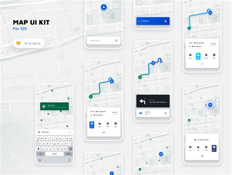 Map UI Kit — UI Kits on UI8 Ui Design Mobile, App Ui Design, Layout ...