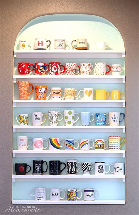 DIY Mug Collection Display Shelves - Happiness is Homemade