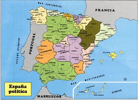 Mapa de España Politico con comunidades y provincias | Descargar e ...