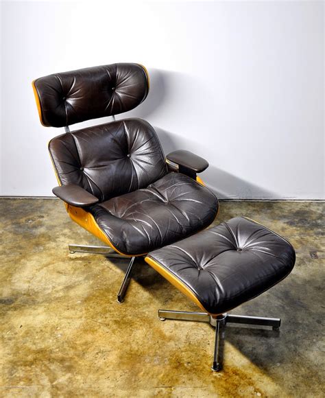 SELECT MODERN: Plycraft Eames Style Leather Lounge Chair & Ottoman