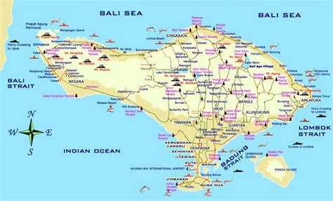 Isla de Bali | Bali map, Bali tourist, Bali tours