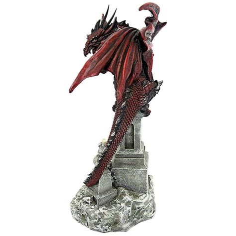 Warrior Dragon Gothic Cemetery Statue - QS93454 - Design Toscano