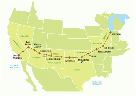 Map Of Route 66 From Chicago To California - Printable Maps