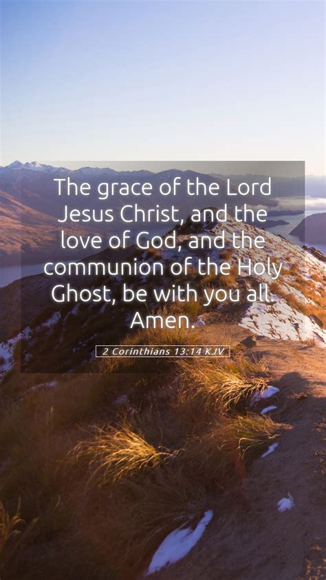 2 Corinthians 13:14 KJV Mobile Phone Wallpaper - The grace of the Lord ...