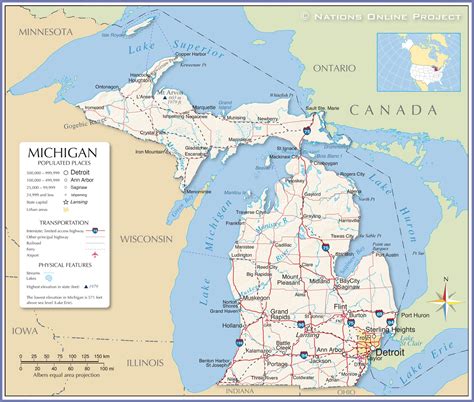 Michigan Printable Map