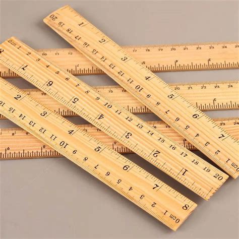 Hot Sale 15cm 20cm 30cm Wooden Ruler Drawing Gift Double Sided Student ...