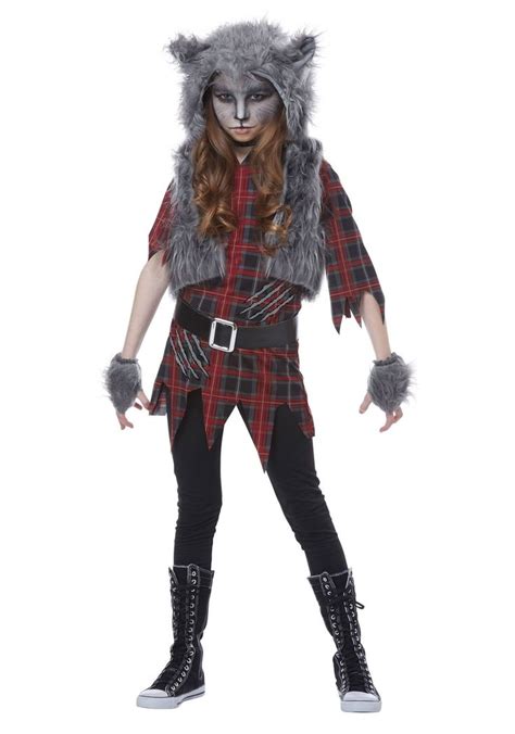 Girls Werewolf Costume | Girl werewolf costume, Wolf halloween costume ...