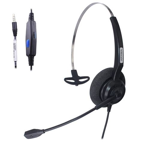 Arama Cell Phone Headset with Boom Mic and Adjustable Headband for Ipad ...