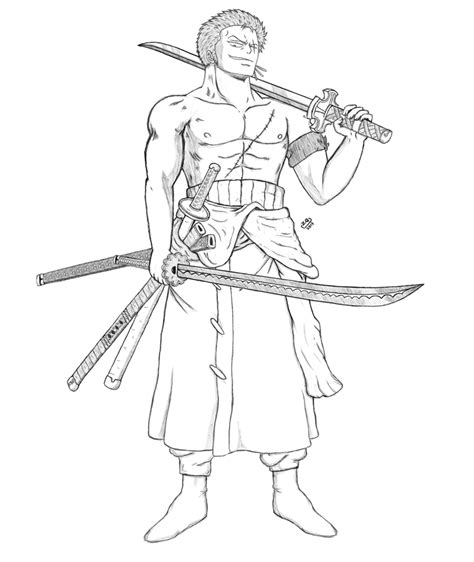 Roronoa Zoro (Sketch) by ZeroQuasar on DeviantArt