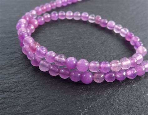 4mm Lilac Purple Jade Stone Beads Gemstone Beads Round | Etsy | Stone ...