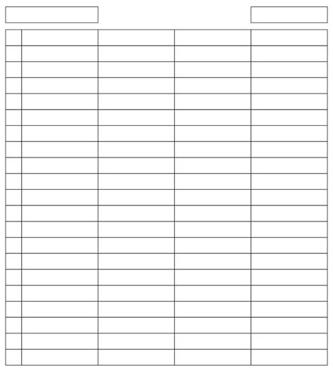 Free blank 5 column chart - MyleeArlah