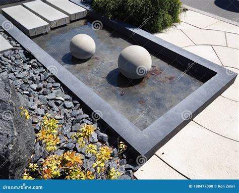 Modern Design Garden Pond Made of Stone Stock Photo - Image of perfect ...