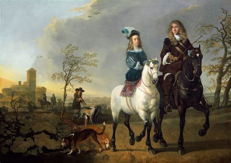 Aelbert Cuyp - Lady and Gentleman on Horseback [c.1655] #17th # ...