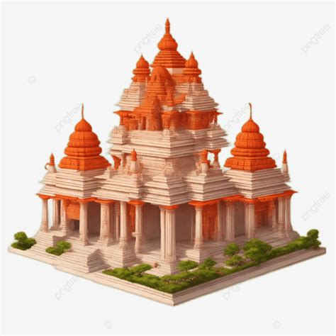 Ram Mandir Illustration Of Temple Ayodhya, Ram Mandir, Temple, Mandir ...