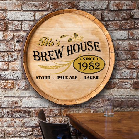 Personalized Authentic Barrel Top Signs Home Bar - The Man Registry