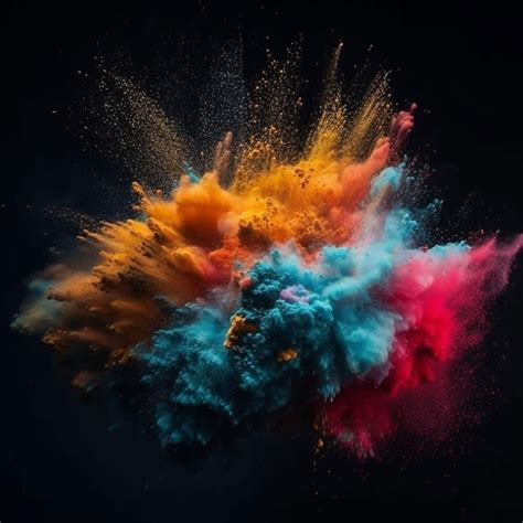 Premium Photo | A colorful explosion with a black background and a ...