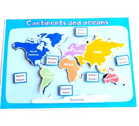 Map Of The 7 Continents And Oceans