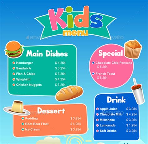 Kids Menu Template