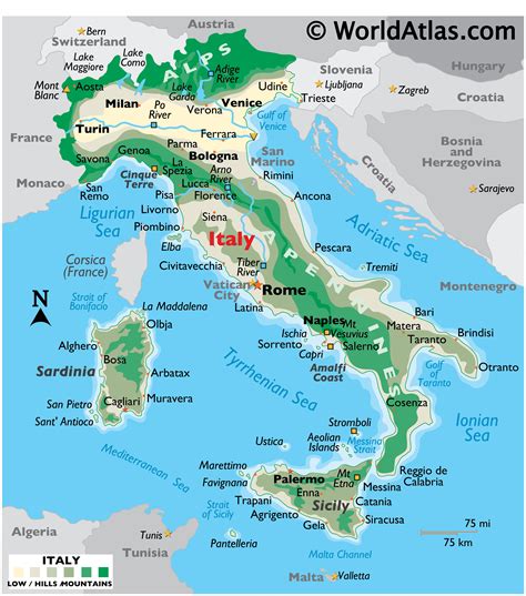 Italy Map / Geography of Italy / Map of Italy - Worldatlas.com