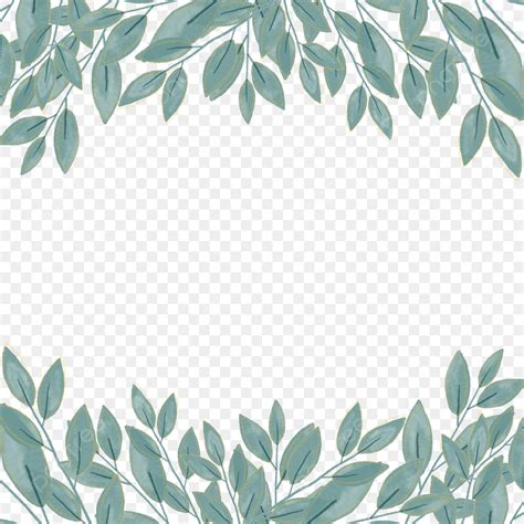 Watercolor Green Leaves PNG Transparent, Green Watercolor Leaves Border ...