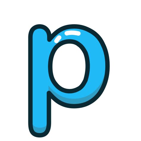 Blue, letter, lowercase, p icon - Free download