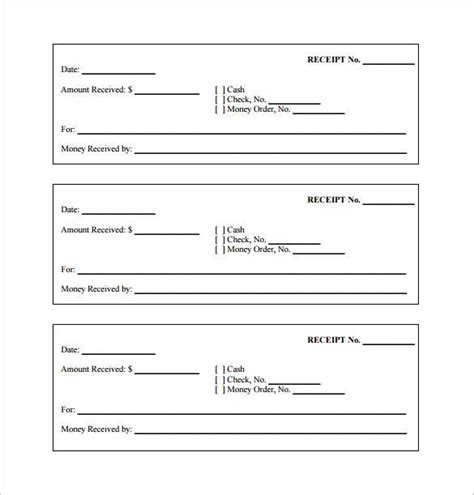 Blank Receipt Template Pdf Printable Receipt Template - Riset