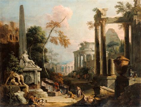 "Landscape with Classical Ruins and Figures," Marco Ricci and ...