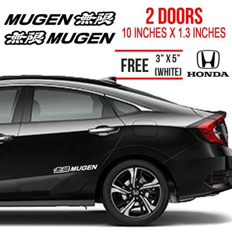 Mugen Car Sticker White with Free Honda Logo Decal 10 Inches - Vinyl ...