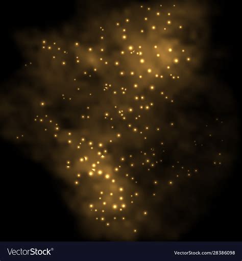 Golden smoke with glow effect abstract background Vector Image